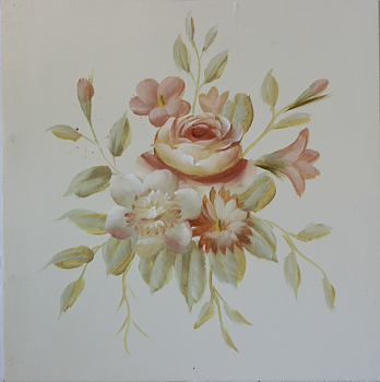 Handmålad tavla rosor nr 3 shabby chic lantlig stil