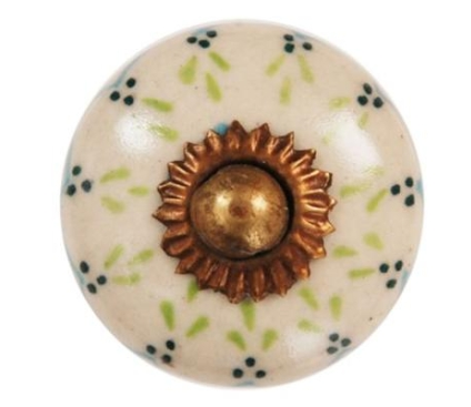 Knopp vit blommönster shabby chic lantlig stil