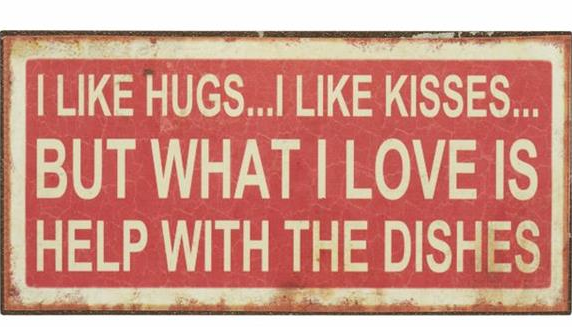 Plåtskylt med magnet I LIKE HUGHS...  shabby chic lantlig stil