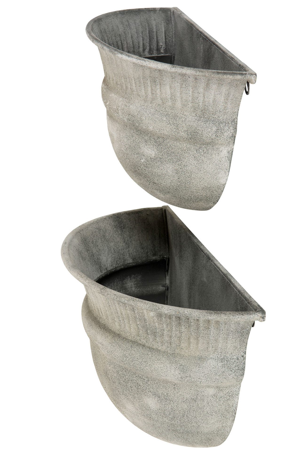Väggkruka zink färgad plåt 2 set shabby chic lantlig stil - 2