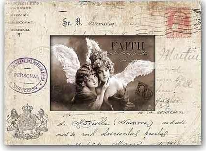 Fotoram antikt dokument faith shabby chic lantlig stil Gårdsromantik