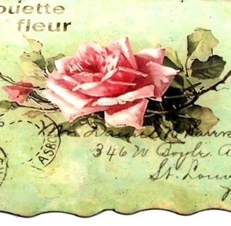 Plåtskylt skylt rosa ros fleur habby chic lantlig stil fransk lantstil - 2
