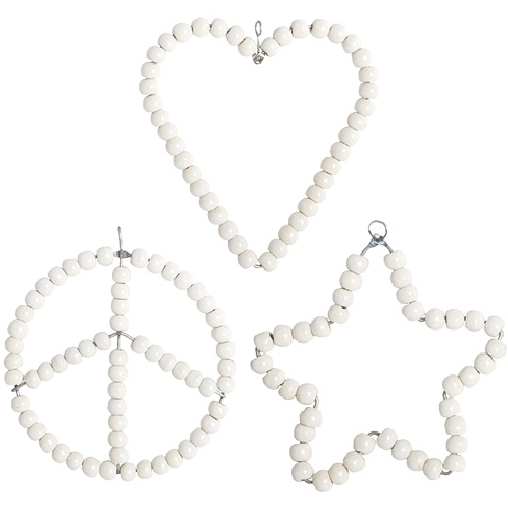 House Doctor 3 sorter Ornament Heart Star Peace hjärta stjärna fred