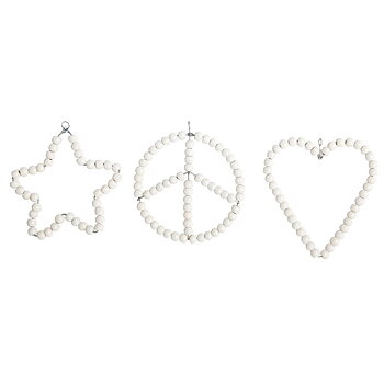 House Doctor 3 sorter Ornament Heart Star Peace hjärta stjärna fred