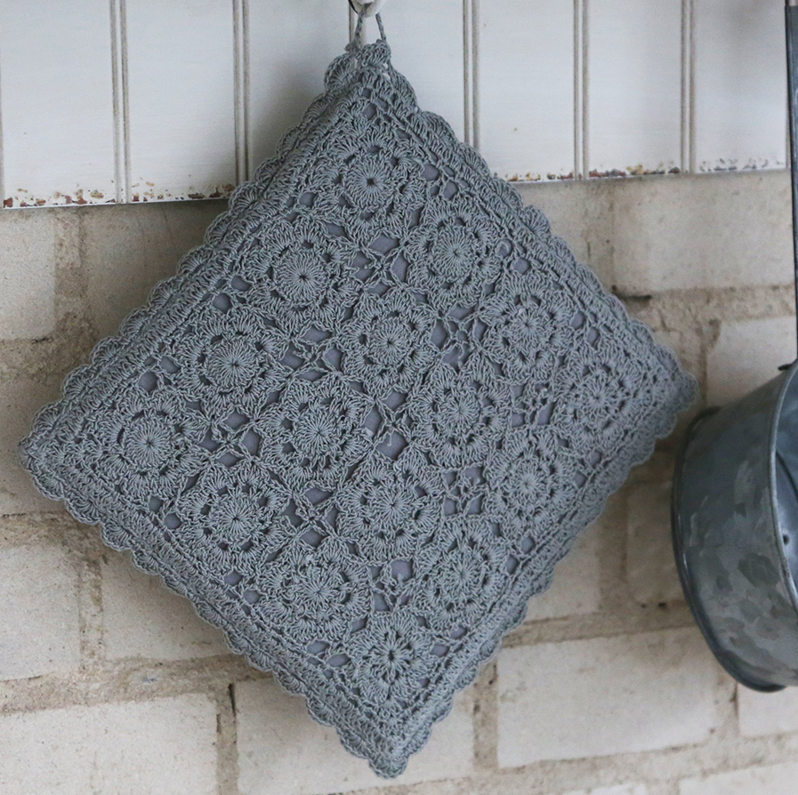 Grytlapp handvirkad grå chic antique shabby chic lantlig stil - 2