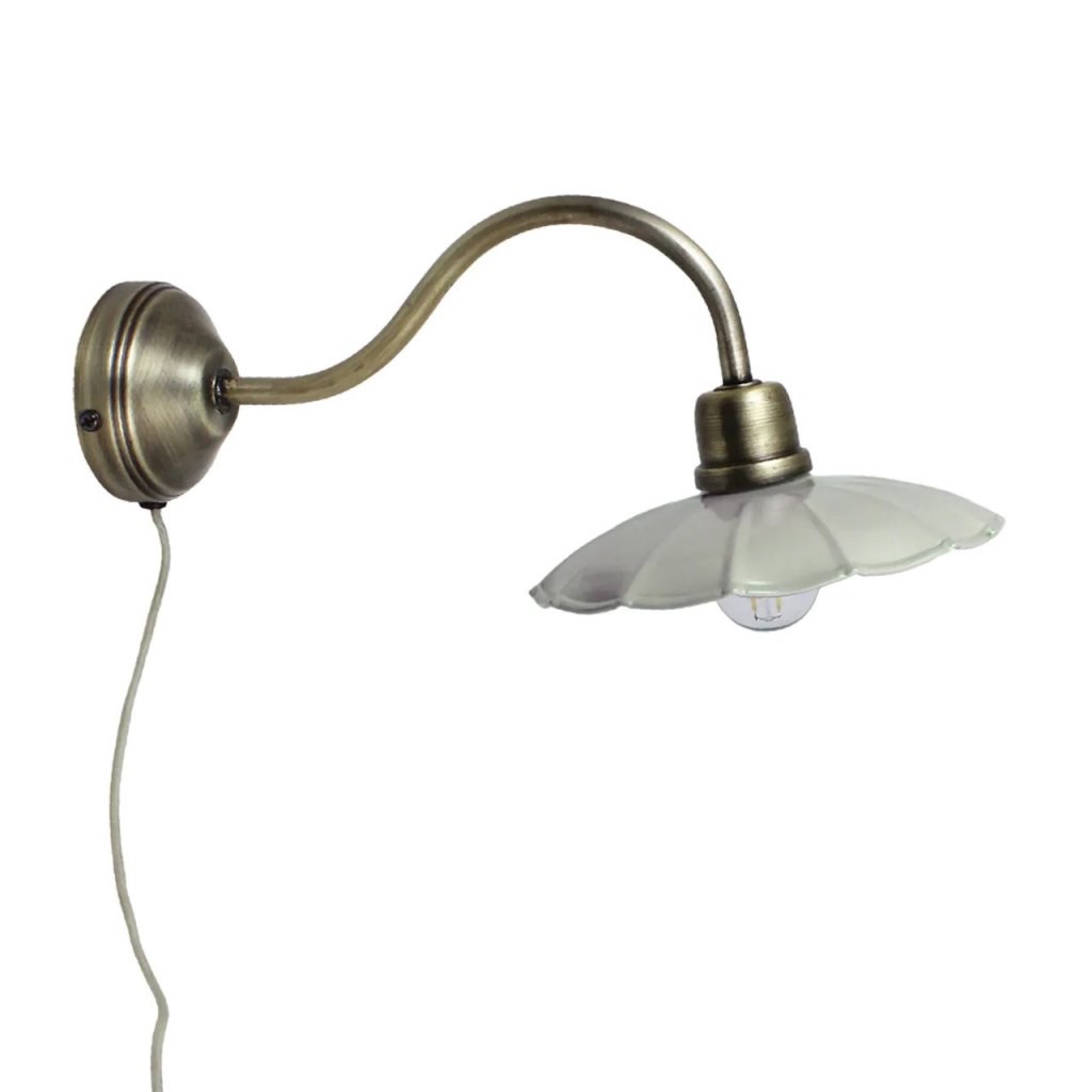 Vägglampa Blomma emaljerad antik mässing färg fransk lantstil shabby chic lantlig stil Gårdsromantik