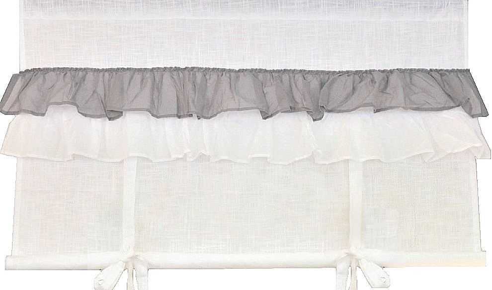Hissgardin vit med volanger shabby chic lantlig stil