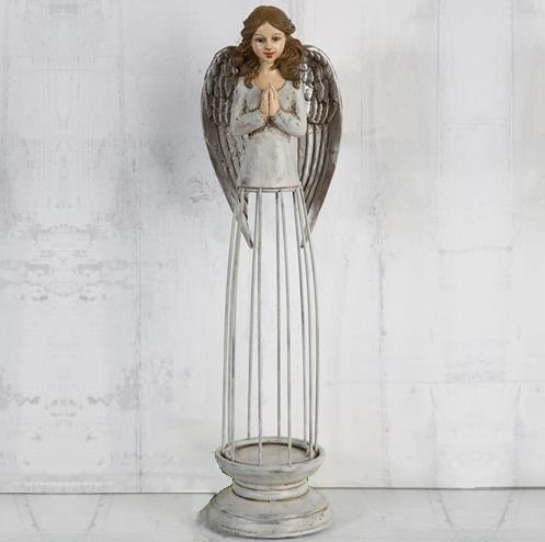Ängel stor romantisk på fot shabby chic lantlig stil Gårdsromantik