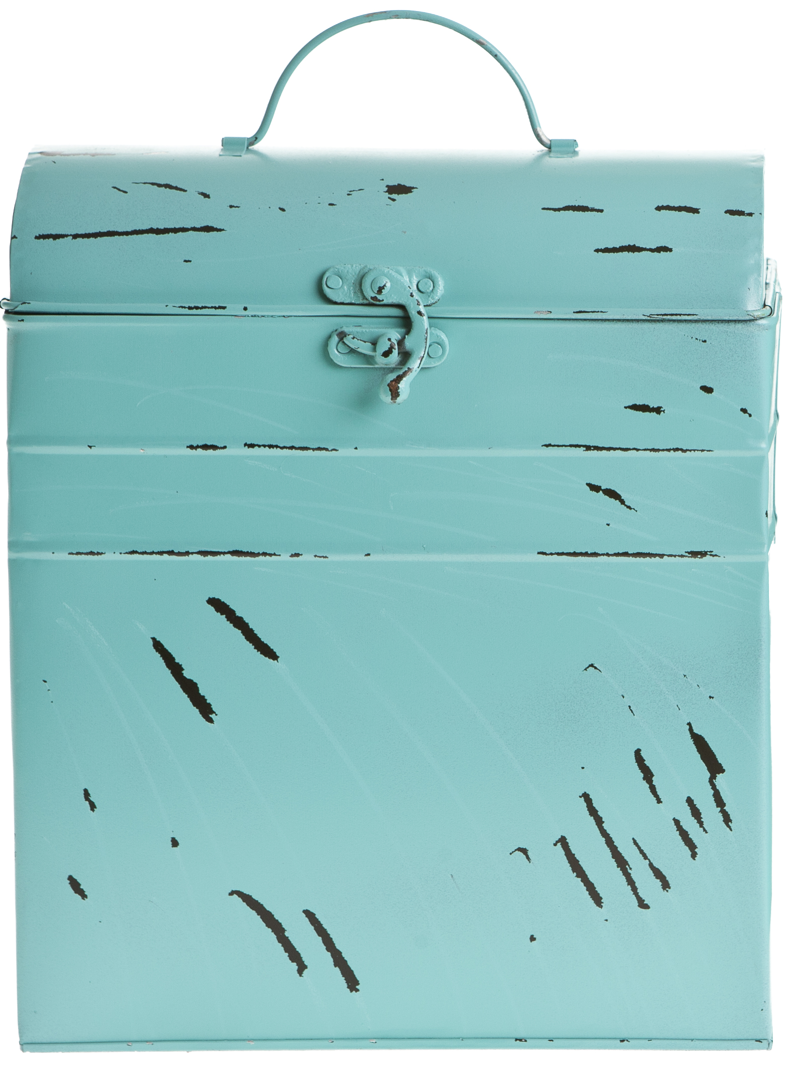 Plåtkoffert turkos Retro 2 storlekar shabby chic lantlig stil