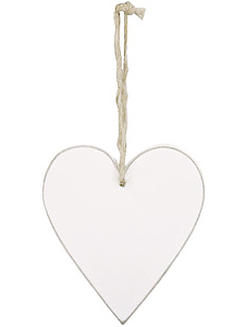 Vitt trähjärta hjärta shabby chic lantlig stil