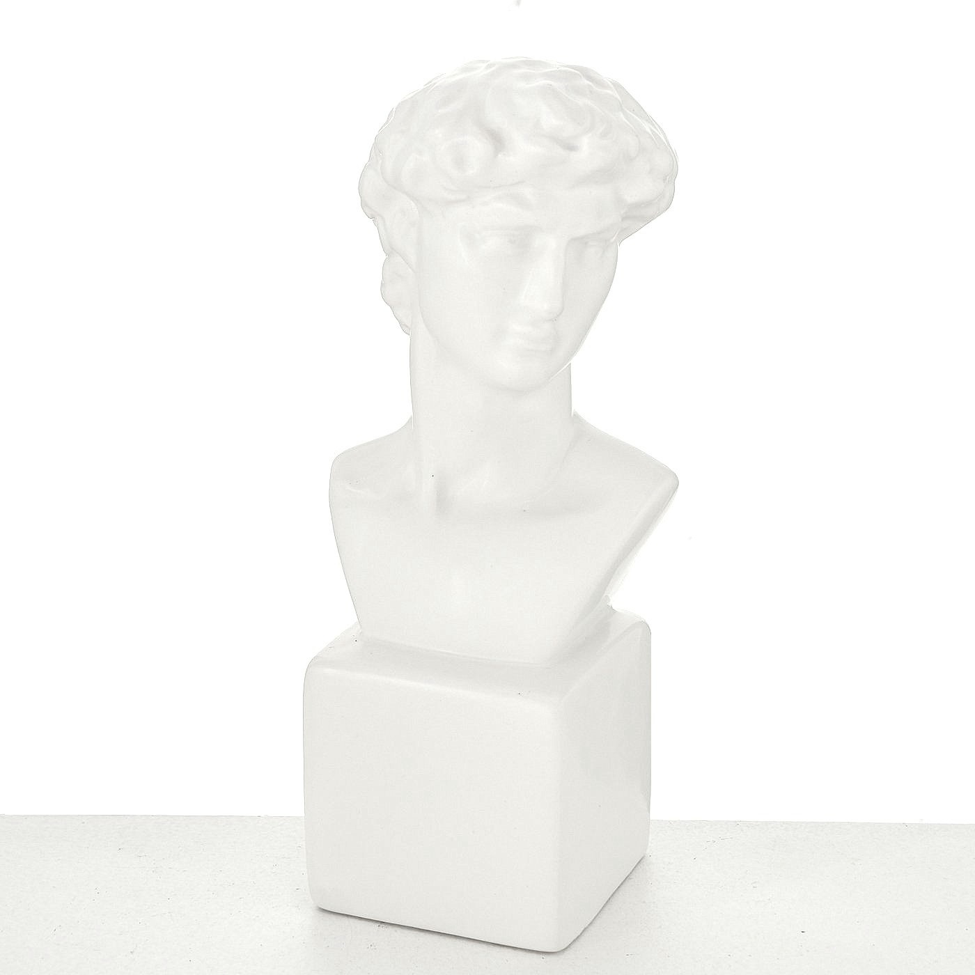 Byst staty Michelangelos David vit keramik shabby chic lantlig stil Gårdsromantik 