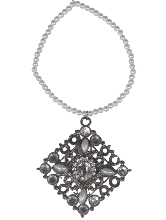 Hängande ornament vintage med pärlor antiksilver ornament shabby chic lantlig stil - 2