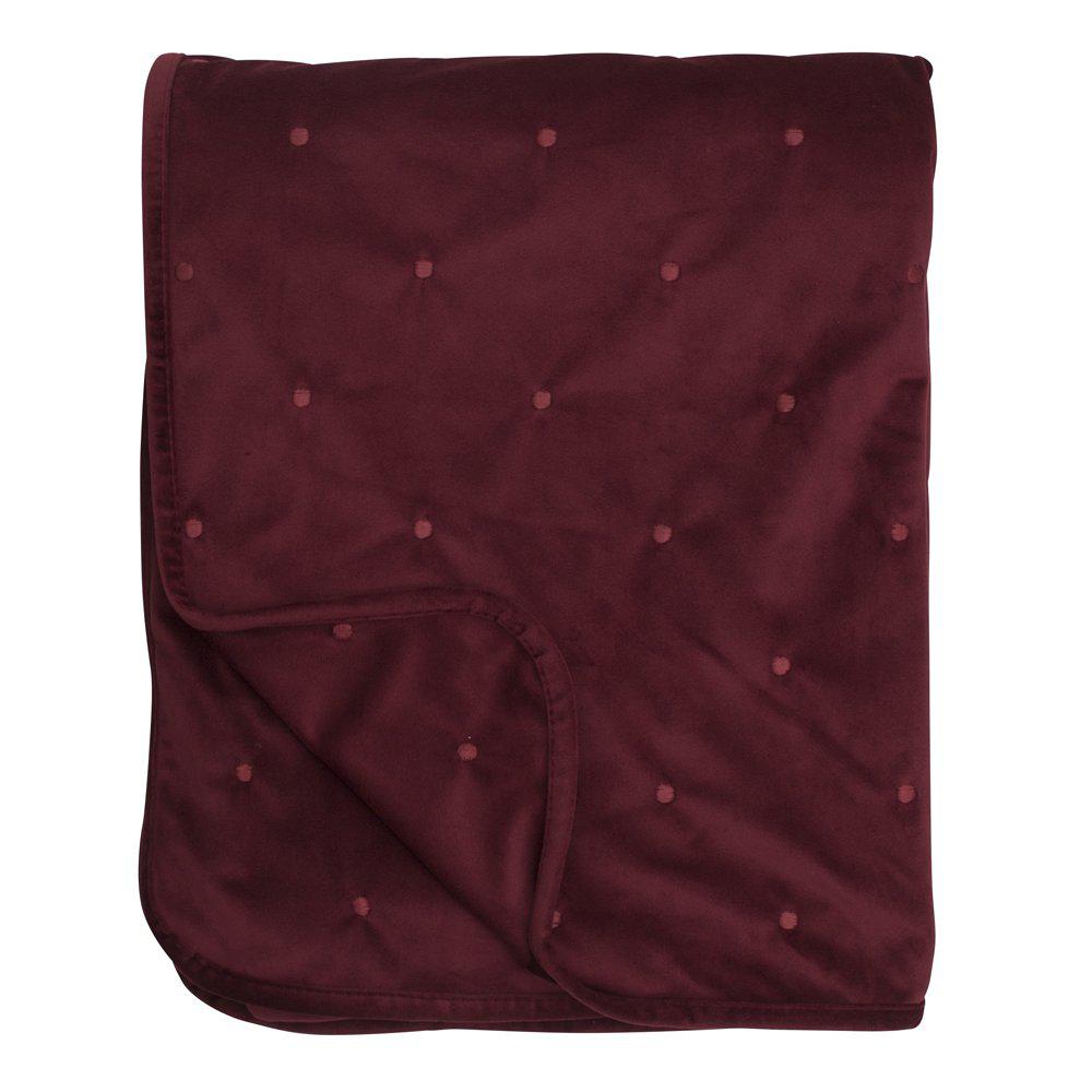 Pläd Hotellöverkast Velvet röd sammet broderad Art deco  shabby chic lantlig stil Gårdsromantik - 3