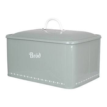 Gammaldags plåtburk Bröd grön vitt handtag lantlig stil shabby chic lantstil 