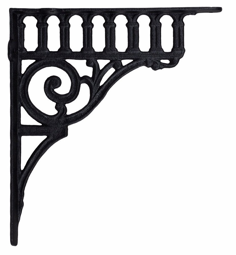 Konsoll gjutjärn snirklig hyllbärare gjutjärnskonsoll shabby chic lantlig stil