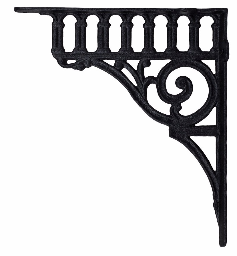 Konsoll gjutjärn snirklig hyllbärare gjutjärnskonsoll shabby chic lantlig stil - 2