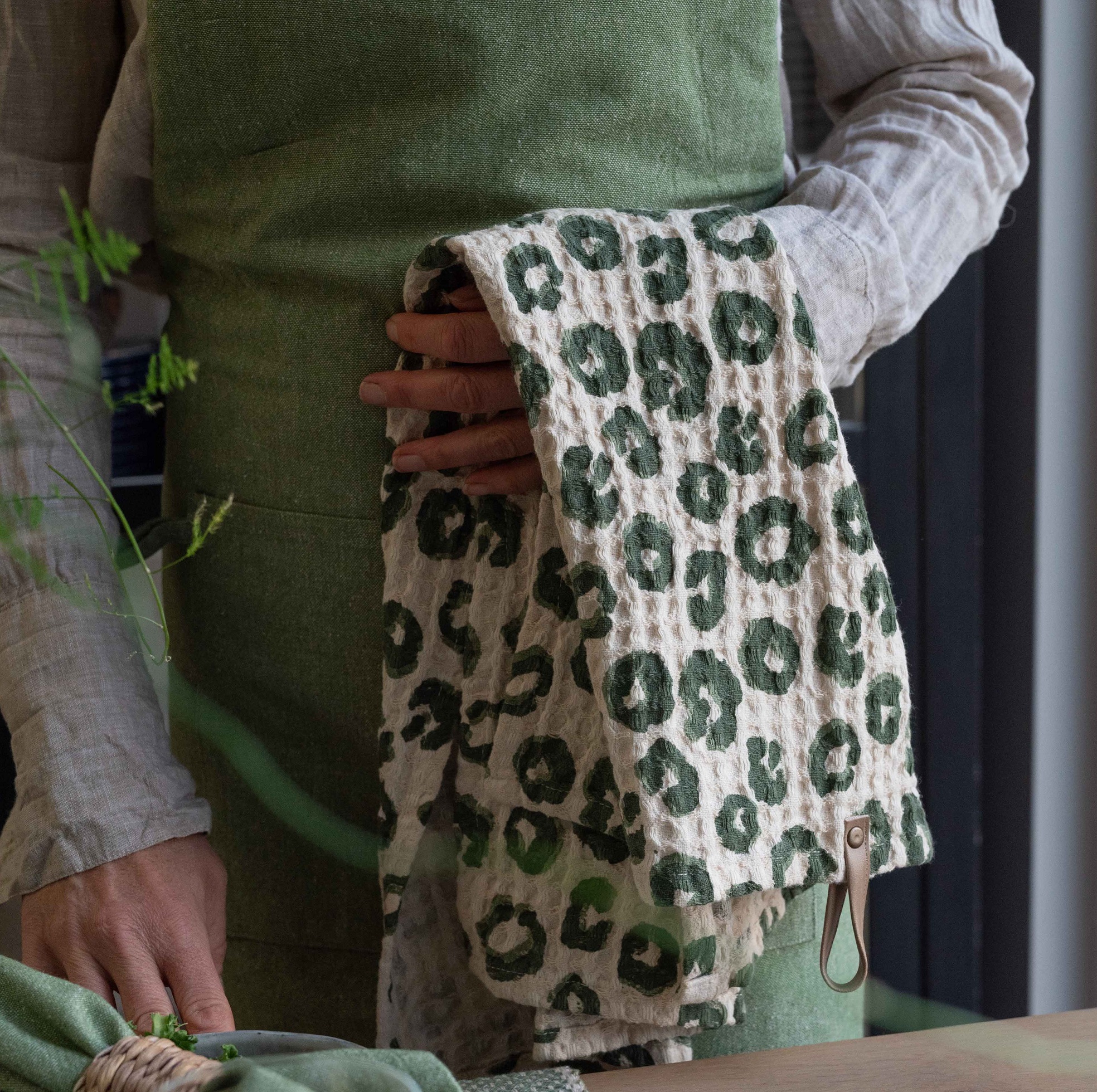 Tea towel postage linen greengate