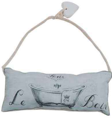 Skylt tassbadkar Le Bain i tyg shabby chic lantlig stil