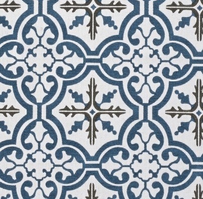 Löpare Mosaik blå rips shabby chic lantlig stil Gårdsromantik