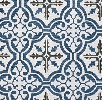 Löpare Mosaik blå rips shabby chic lantlig stil Gårdsromantik