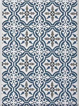 Löpare Mosaik blå rips shabby chic lantlig stil Gårdsromantik