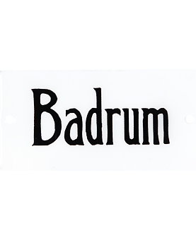 Sign BADRUM sheet metal sign white shabby chic country style