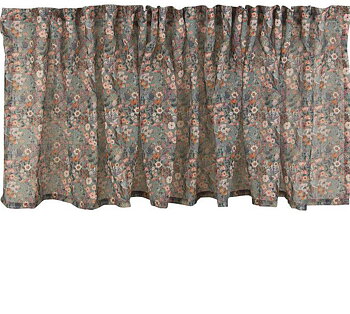 Gardinkappa Vintage Blomsteräng grön lantlig stil Boho Gårdsromantik