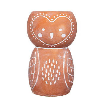 Kruka vas stor terrakotta Uggla retro design bohemisk lantlig stil