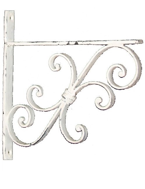 Konsoll hyllbärare vit smide shabby chic lantlig stil
