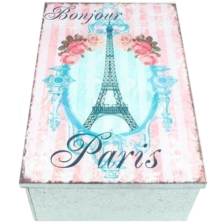 Plåtask Rosor Paris zink shabby chic lantlig stil fransk lantstil