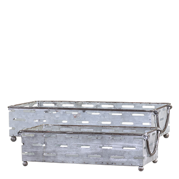 Old French zinc boxes tin box zinc sheet industrial style shabby chic country style Farm romance
