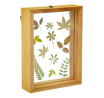"Pressade" löv i ram dekoration shabby chic lantlig stil gammalsvenska Gårdsromantik