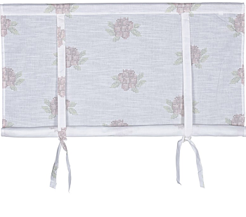 Hissgardin rosa rosor shabby chic lantlig stil