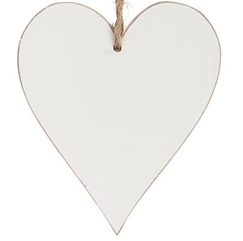 Stort vitt hjärta i trä shabby chic lantlig stil Gårdsromantik