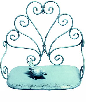 Turkos hylla i snirkligt smide Romantisk fransk lantstil shabby chic lantlig stil