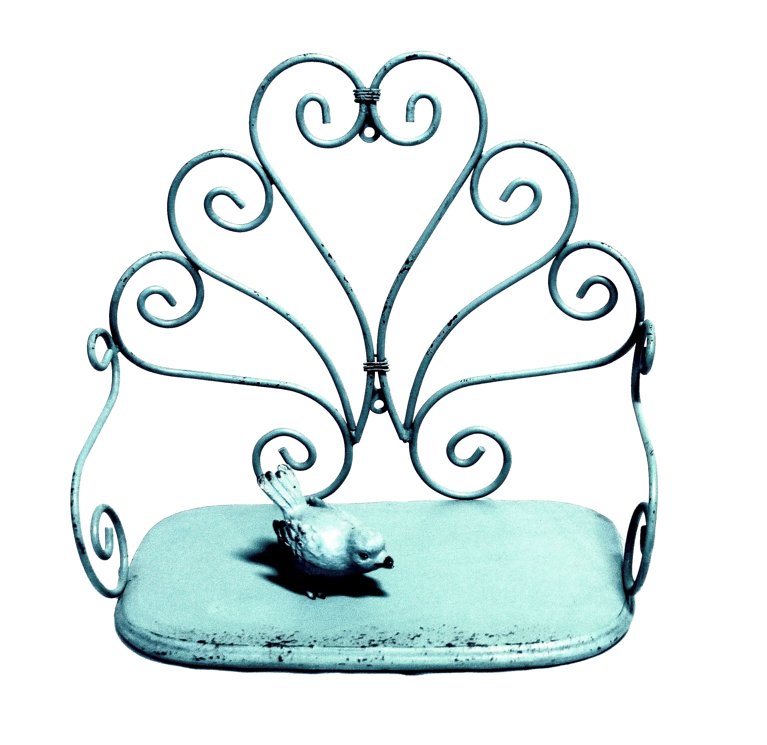 Turkos hylla i snirkligt smide Romantisk fransk lantstil shabby chic lantlig stil