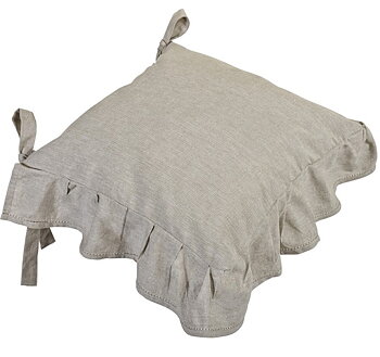 Stolsfodral linnebeige beige med hålsöm lantlig stil
