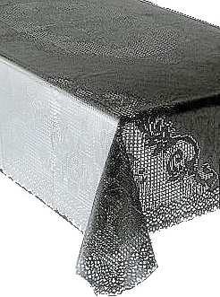 Ljuvlig grå spetsduk i vinyl shabby chic lantlig stil fransk lantstil