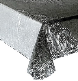 Ljuvlig grå spetsduk i vinyl shabby chic lantlig stil fransk lantstil