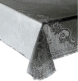 Ljuvlig grå spetsduk i vinyl shabby chic lantlig stil fransk lantstil