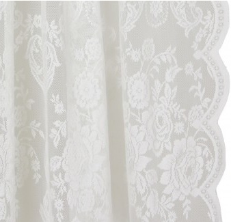 Antikvit gammaldags spetsgardin rosor medaljong 2 st shabby chic lantlig stil - 2