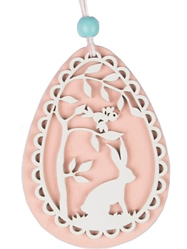 Ägg påskägg ljusrosa dimrosa lövsågat trä shabby chic lantlig stil