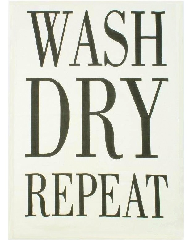 Kökshandduk Wash dry repeat handduk shabby chic lantlig stil