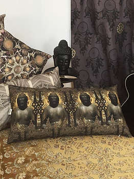 Kuddfodral Buddha  shabby chic lantlig stil