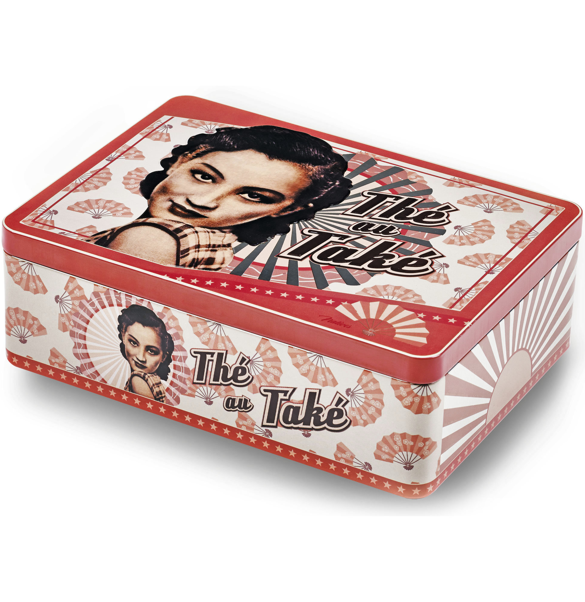 Fransk plåtburk the 6 fack retro cuisine shabby chic lantlig stil