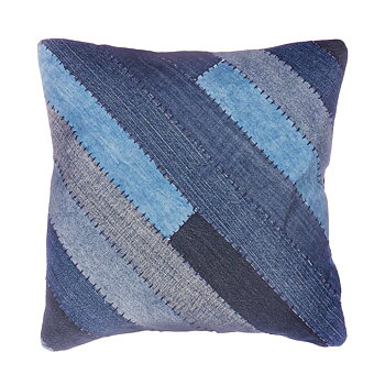 Kuddfodral / Kudde  Bohemian Denim quilt shabby chic lantlig stil Gårdsromantik