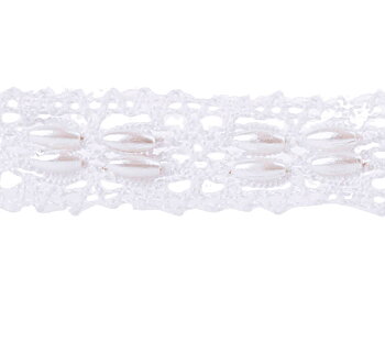 Spetsband vit med pärlemofärgade kornpärlor spets  shabby chic lantlig stil fransk lantstil