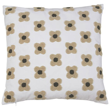 Kuddfodral Daisy vit broderade blommor sammet  lantlig stil Gårdsromantik  
