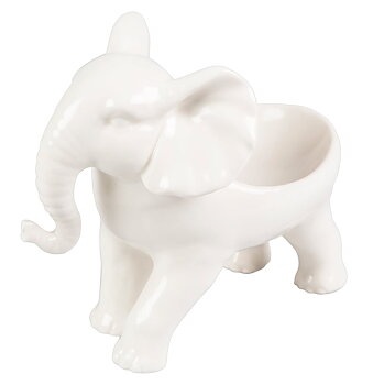 Skål Elefant vit porslin shabby chic lantlig stil Gårdsromantik