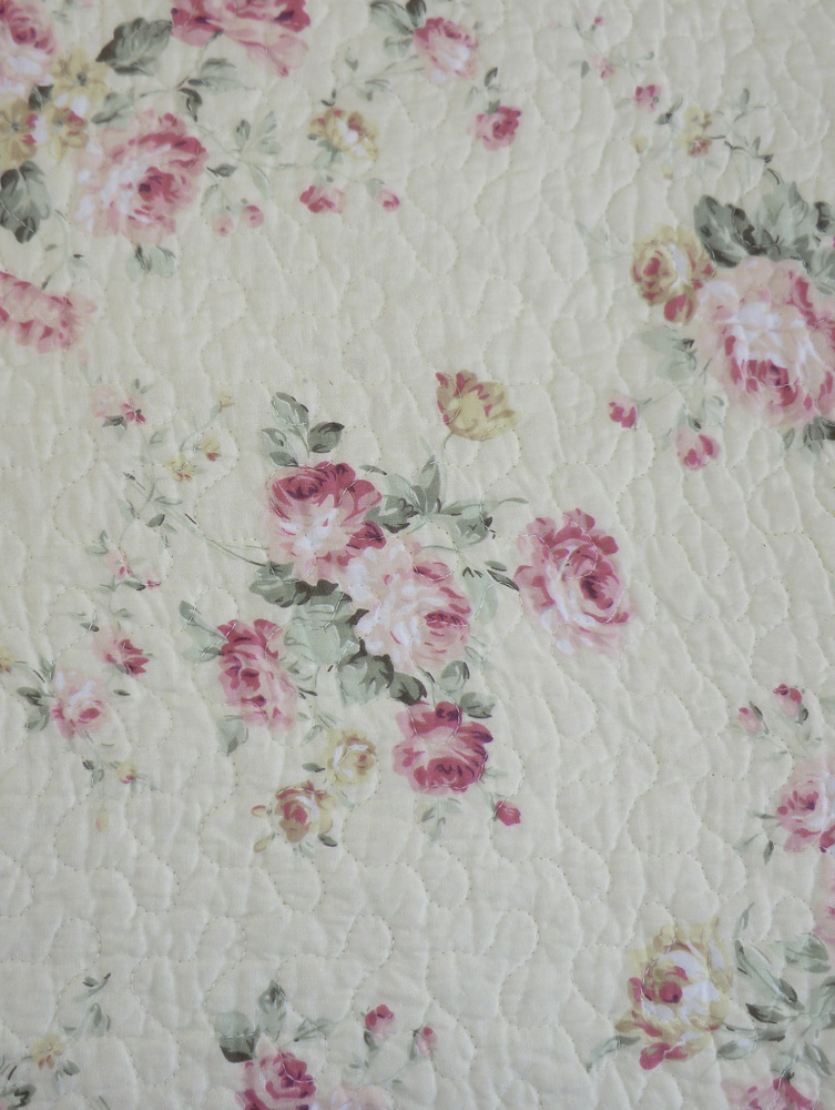 Kuddfodral quilt rosa rosor shabby chic lantlig stil - 2